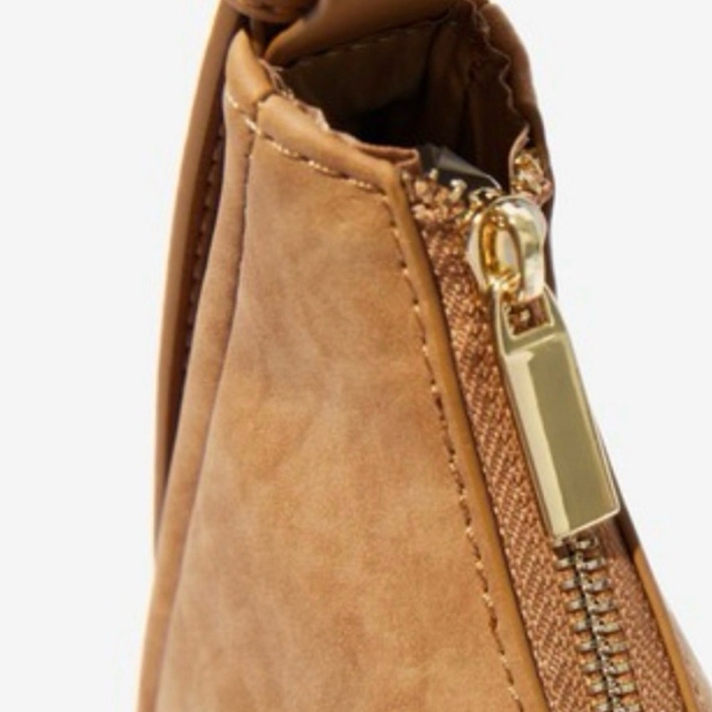 NWT 4TH & RECKLESS Una Faux Suede Crescent Shoulder Bag Tan Gold Hardware Hobo - Picture 6 of 10